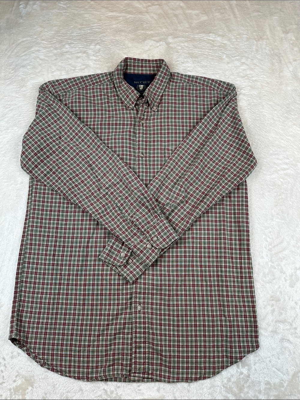 J. Crew Size M Men's Red and Green Plaid Button-Down Shirt | Business